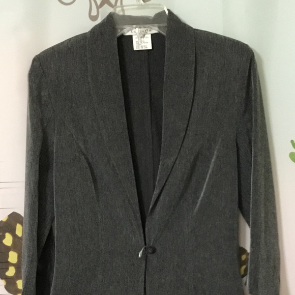 Vintage LA BELLE EUC WOMEN'S SIZE 7 JACKET & SKIRT BUSINESS CASUAL SET In GRAY - Picture 4 of 11